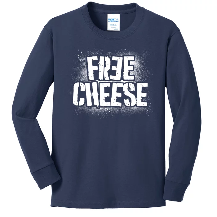 Funny Free Cheese Kids Long Sleeve Shirt