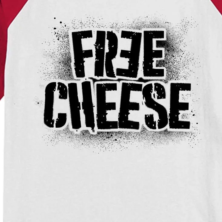 Funny Free Cheese Kids Colorblock Raglan Jersey