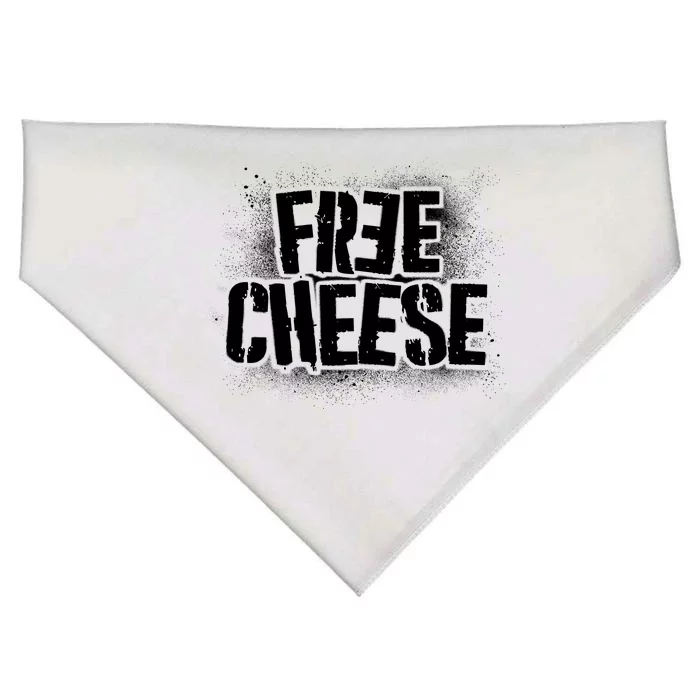 Funny Free Cheese USA-Made Doggie Bandana