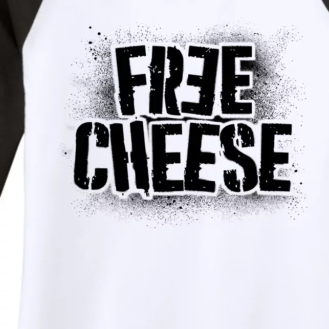 Funny Free Cheese Women's Tri-Blend 3/4-Sleeve Raglan Shirt