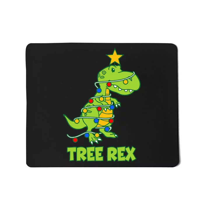 Funny Family Christmas Dinosaur Tree Rex Pajamas Xmas Mousepad