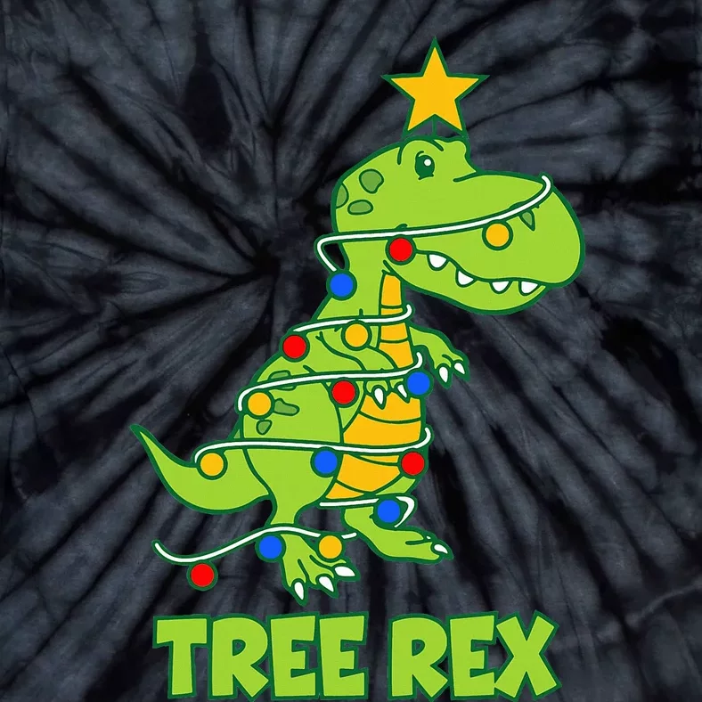 Funny Family Christmas Dinosaur Tree Rex Pajamas Xmas Tie-Dye T-Shirt