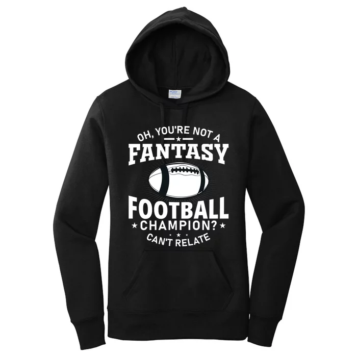 Fantasy Football Champion Slogan Women's Pullover Hoodie