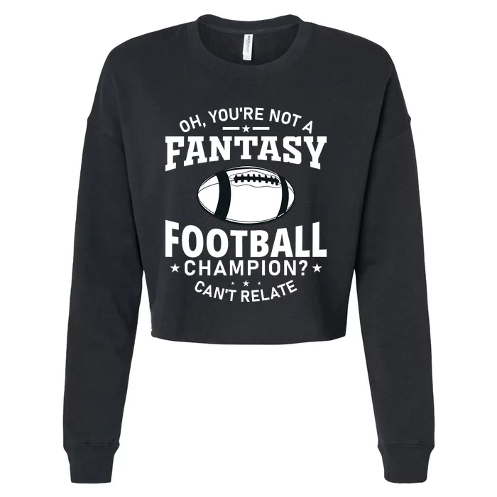 Fantasy Football Champion Slogan Cropped Pullover Crew