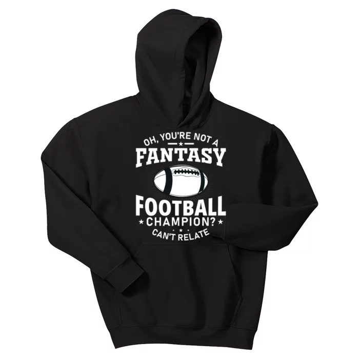 Fantasy Football Champion Slogan Kids Hoodie