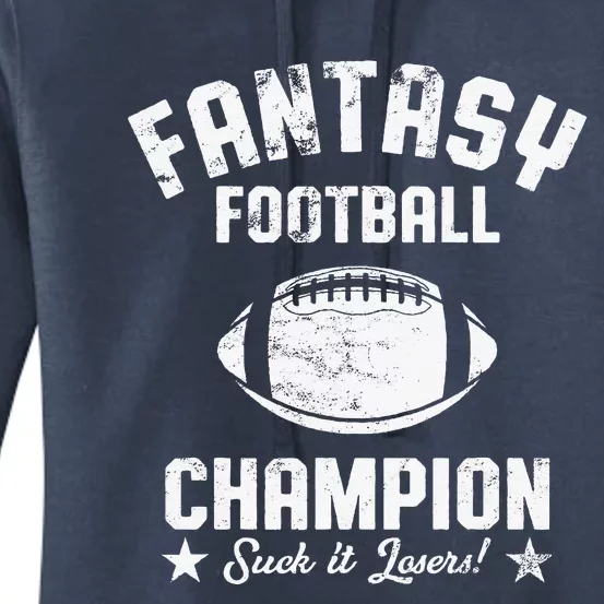 Fantasy Football Champion Funny Draft Party Kit Sports Women's Pullover Hoodie