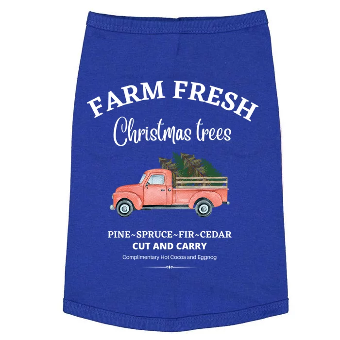 Farm Fresh Christmas Trees Old Red Truck Xmas Trees Sign Funny Gift Doggie Tank