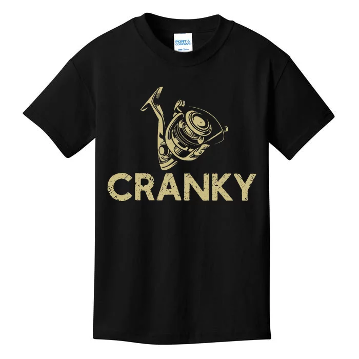 Funny Fishing Cranky Fishing Reel Gits Gift Kids T-Shirt