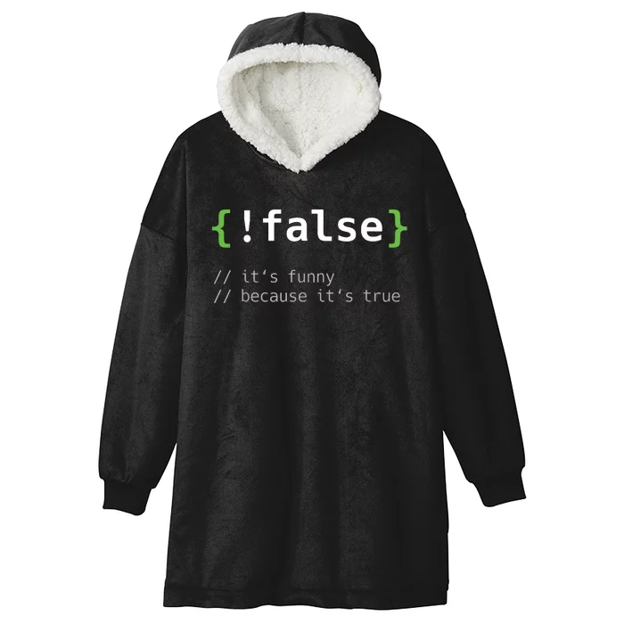 False Funny Coding Programmer Gift Computer Programming Hooded Wearable Blanket