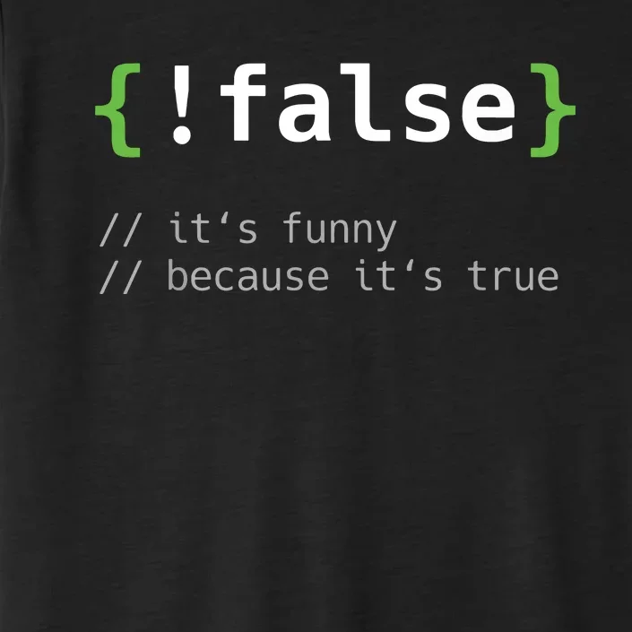 False Funny Coding Programmer Gift Computer Programming ChromaSoft Performance T-Shirt