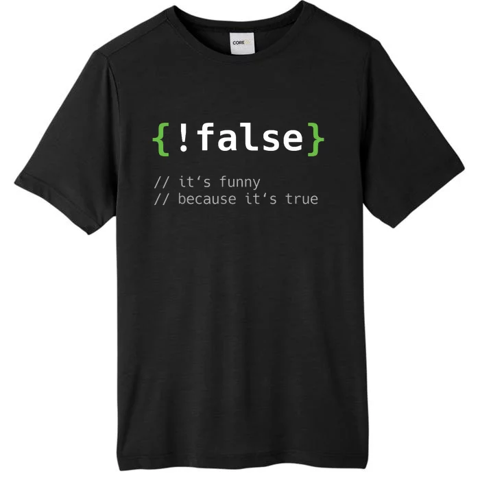 False Funny Coding Programmer Gift Computer Programming ChromaSoft Performance T-Shirt