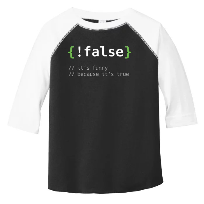 False Funny Coding Programmer Gift Computer Programming Toddler Fine Jersey T-Shirt