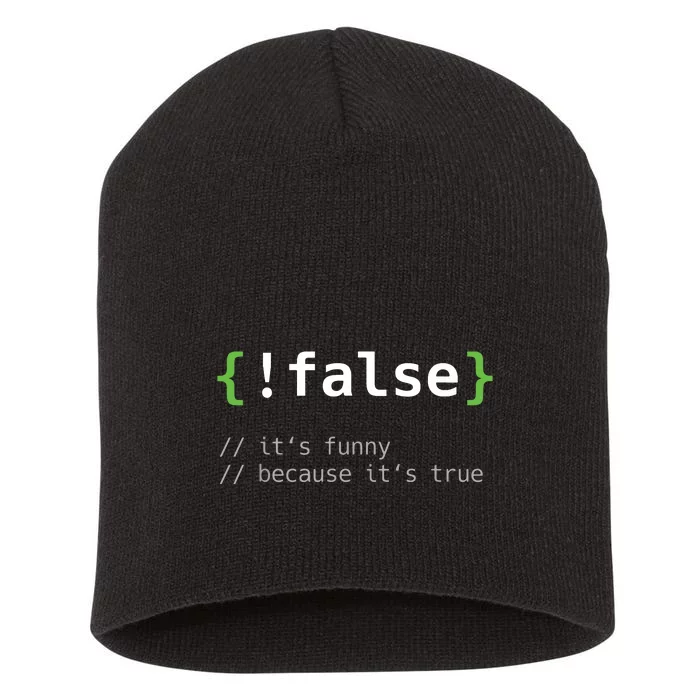 False Funny Coding Programmer Gift Computer Programming Short Acrylic Beanie