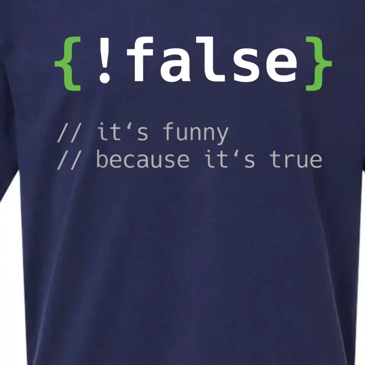 False Funny Coding Programmer Gift Computer Programming Sueded Cloud Jersey T-Shirt