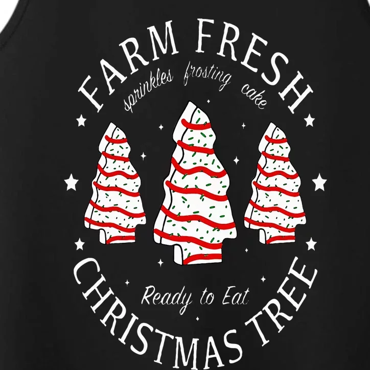 Farm Fresh Christmas Tree Cakes Funny Tree Farm Xmas Pajamas Performance Tank