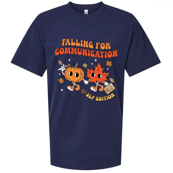 Falling For Communication Slp Edition Fall Thanksgiving Sueded Cloud Jersey T-Shirt