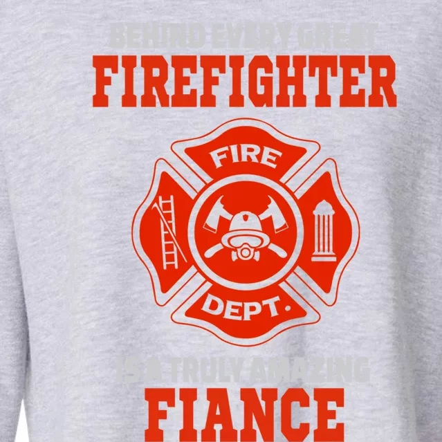 Firefighter Fiance Cool Gift Cropped Pullover Crew