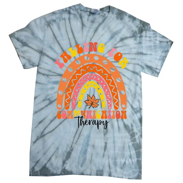 Falling For Communication Therapy Speech Slp Therapist Tie-Dye T-Shirt