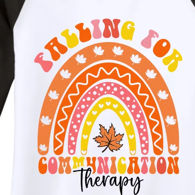 Falling For Communication Therapy Speech Slp Therapist Women's Tri-Blend 3/4-Sleeve Raglan Shirt