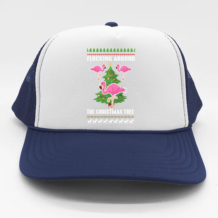 Flamingo Funny Christmas Tree Great Gift Trucker Hat