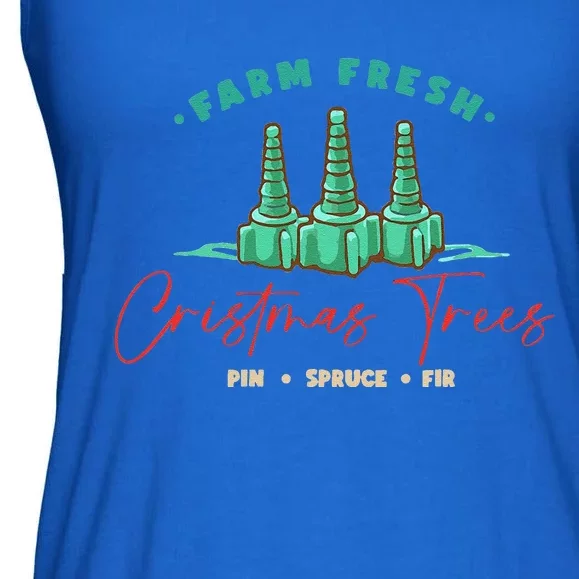 Farm Fresh Christmas Trees Nurse Respiratory Therapist Ladies Essential Flowy Tank