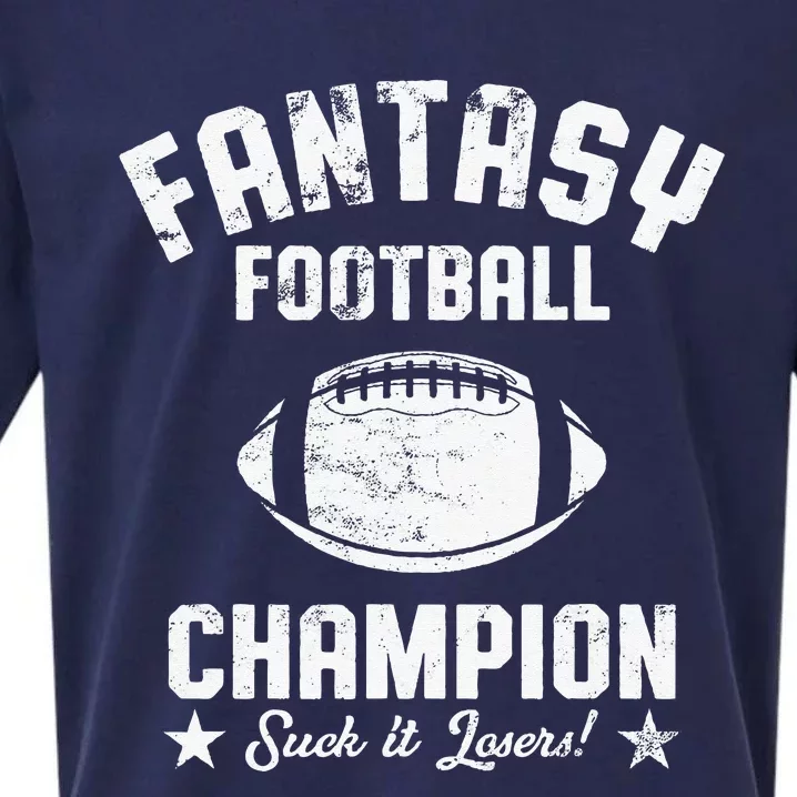 Fantasy Football Champion Funny Draft Party Kit Sports Sueded Cloud Jersey T-Shirt