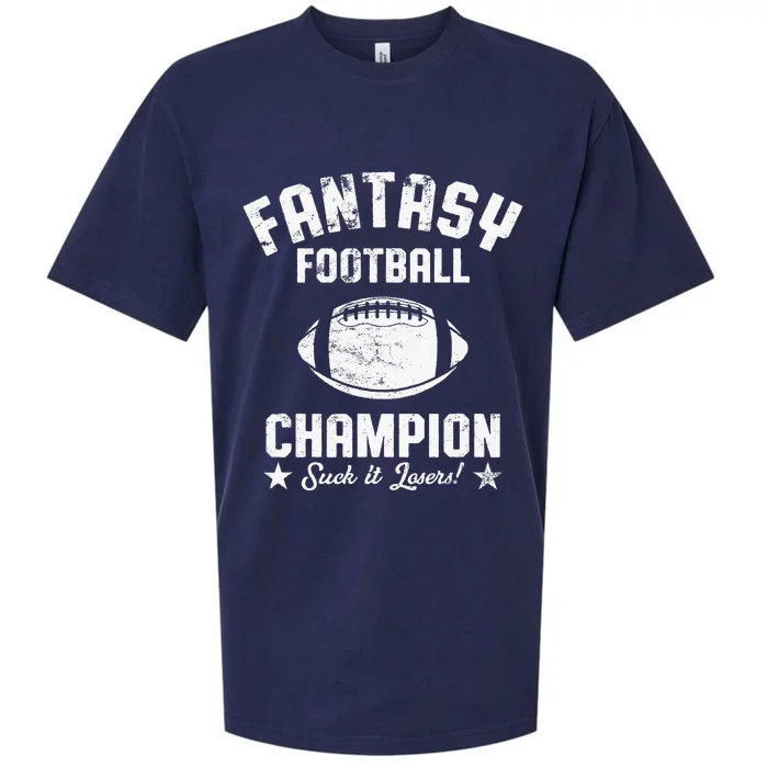 Fantasy Football Champion Funny Draft Party Kit Sports Sueded Cloud Jersey T-Shirt