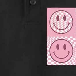 Funny Face Checkered Pattern Smile Face Meme Trendy Dry Zone Grid Performance Polo