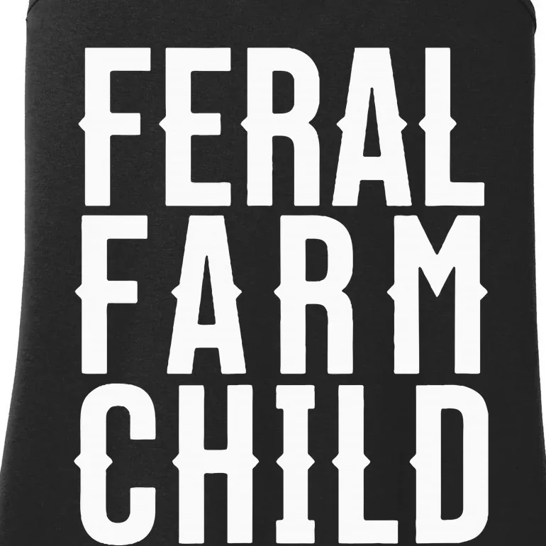 Feral Farm Child. Energetic Farm And Proud Parents Ladies Essential Tank