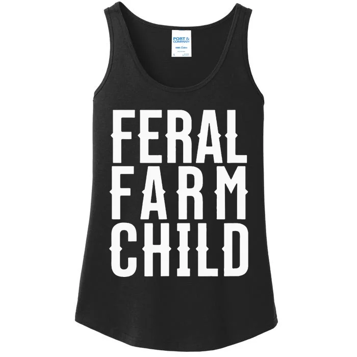 Feral Farm Child. Energetic Farm And Proud Parents Ladies Essential Tank