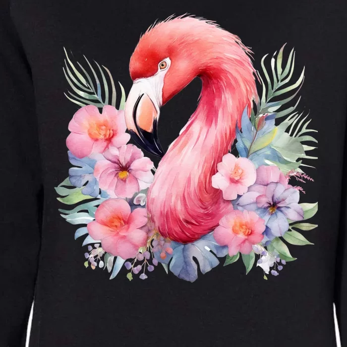 Floral Flamingo Cute Tropical Womens California Wash Sweatshirt