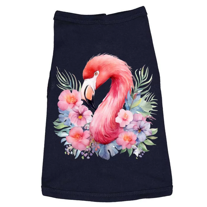 Floral Flamingo Cute Tropical Doggie Tank