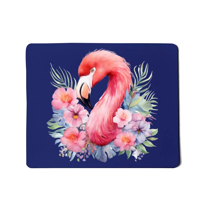 Floral Flamingo Cute Tropical Mousepad