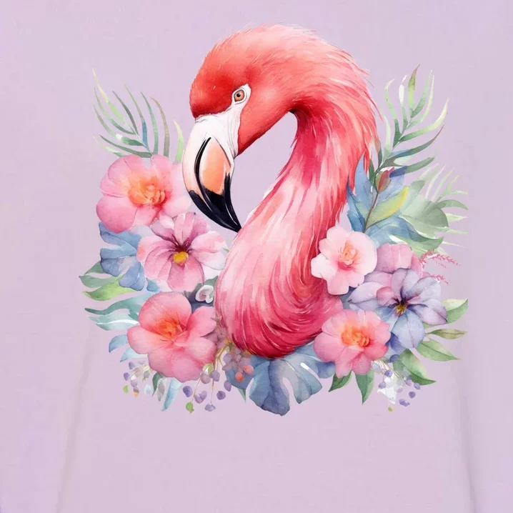 Floral Flamingo Cute Tropical Garment-Dyed Sweatshirt