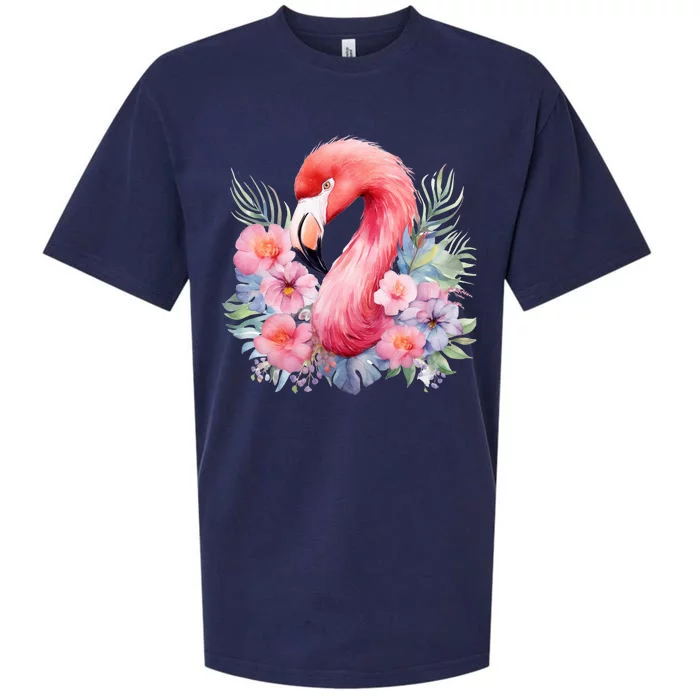 Floral Flamingo Cute Tropical Sueded Cloud Jersey T-Shirt