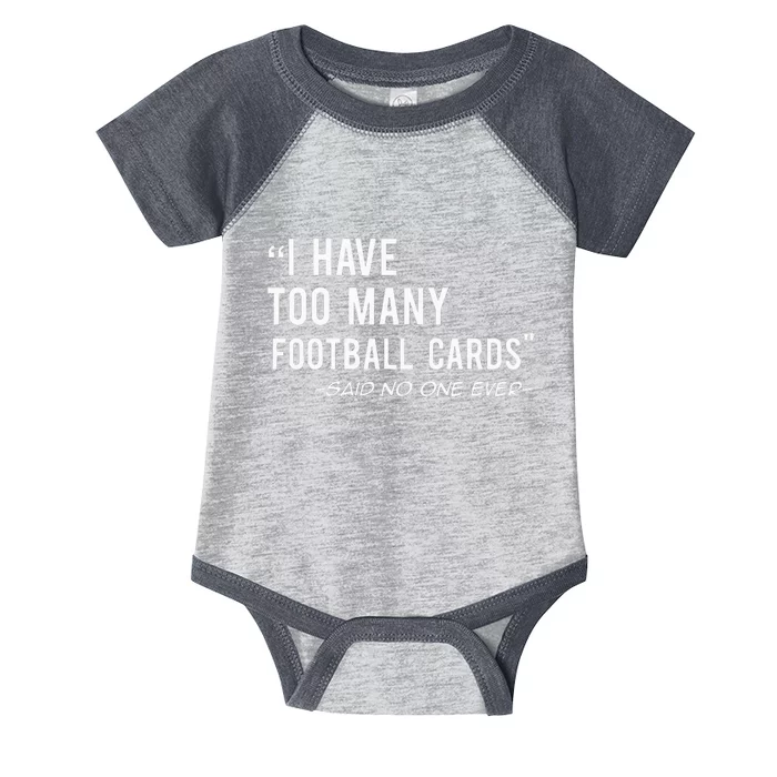 Funny Football Cards Collector Infant Baby Jersey Bodysuit