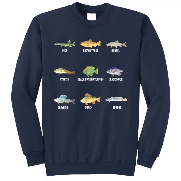 Funny Fishing Cute Types Of Freshwater Fish Species Gifts Sweatshirt