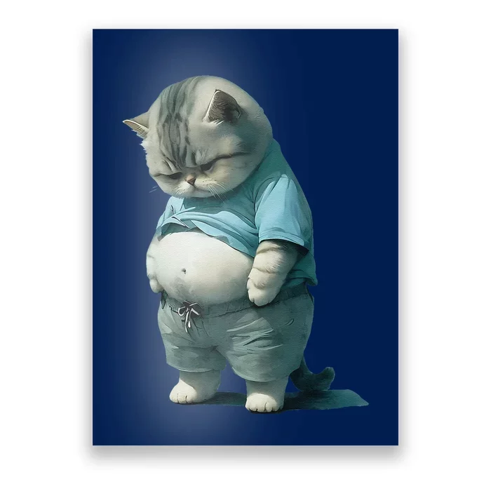 Funny Fat Cat Art Design Fat Kitten Cat Lover Poster