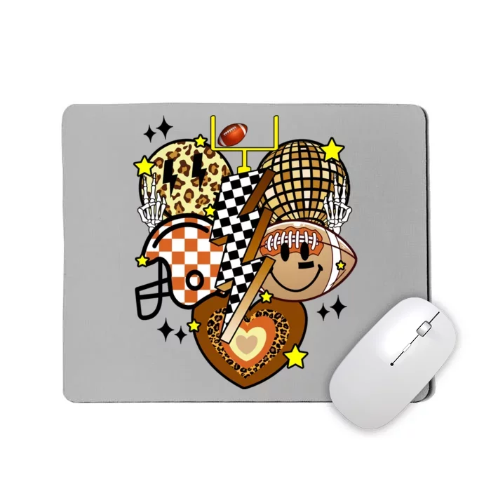 Football Fan Cool Smile Groovy Retro Mousepad