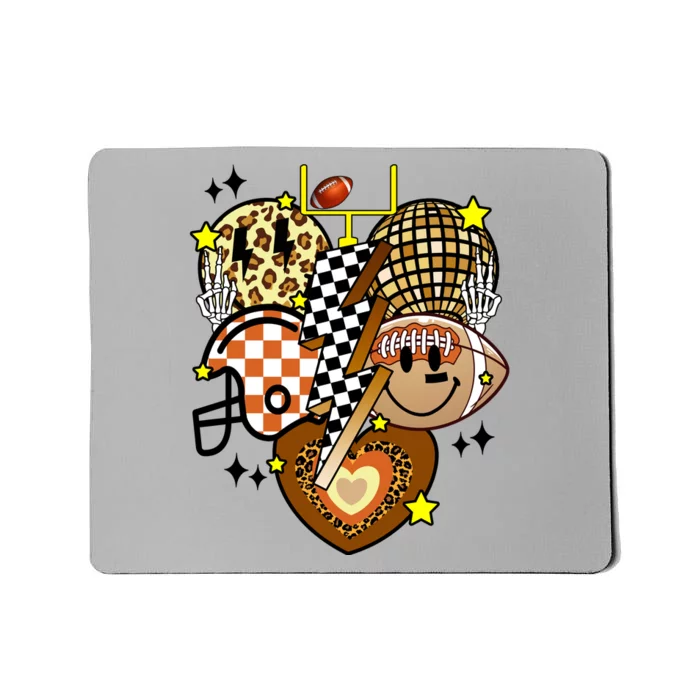 Football Fan Cool Smile Groovy Retro Mousepad