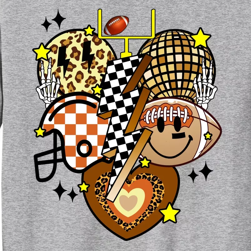 Football Fan Cool Smile Groovy Retro Tall Sweatshirt