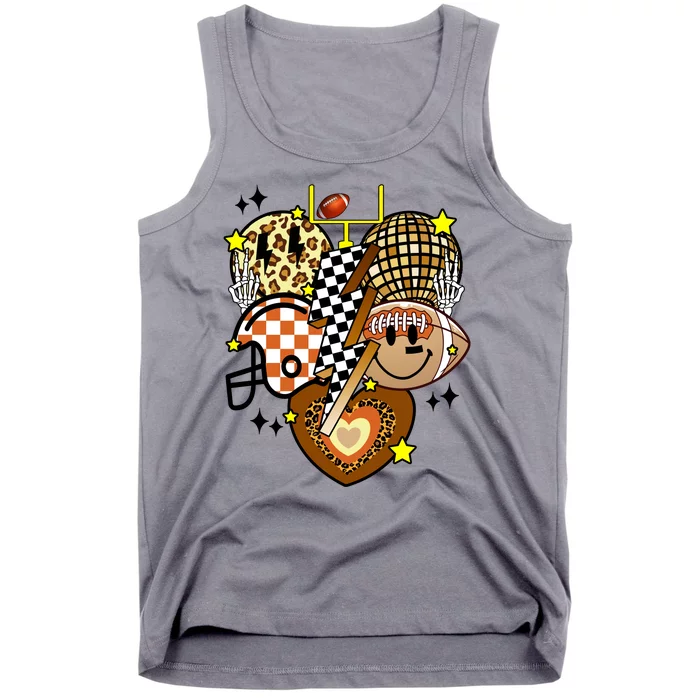 Football Fan Cool Smile Groovy Retro Tank Top