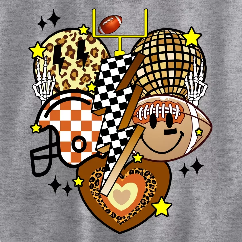 Football Fan Cool Smile Groovy Retro Kids Sweatshirt