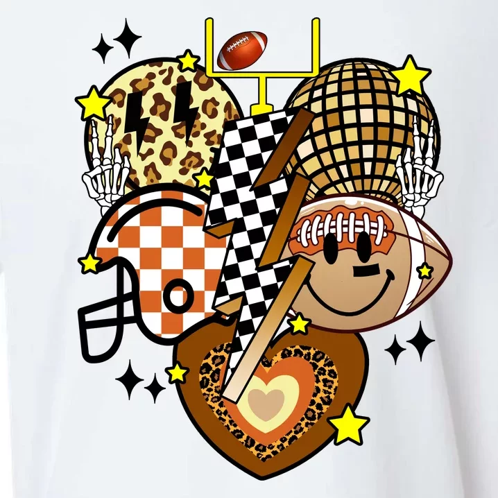 Football Fan Cool Smile Groovy Retro Sueded Cloud Jersey T-Shirt