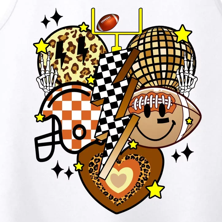 Football Fan Cool Smile Groovy Retro Performance Tank