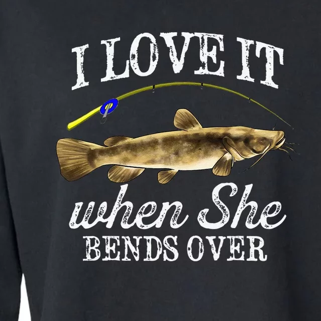 Funny Flathead Catfish Fishing Freshwater Fish Graphic Cropped Pullover Crew