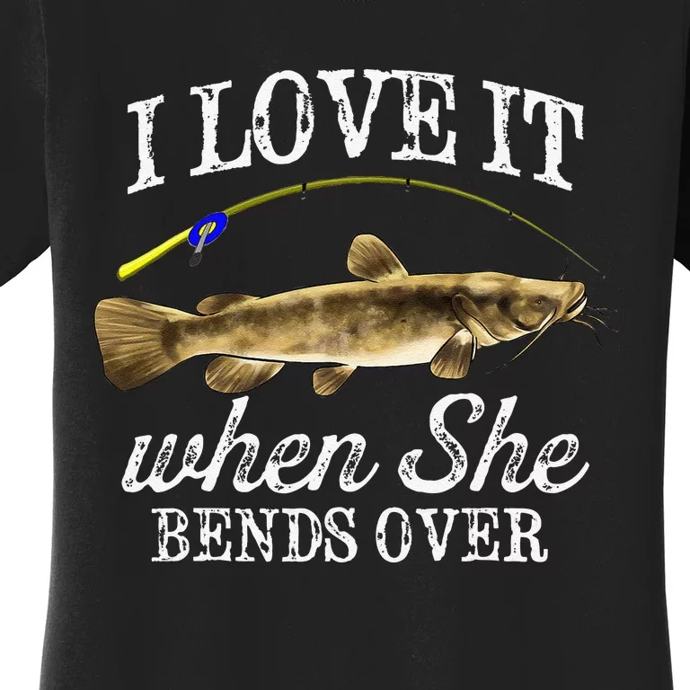 Funny Flathead Catfish Fishing Freshwater Fish Graphic Women's T-Shirt