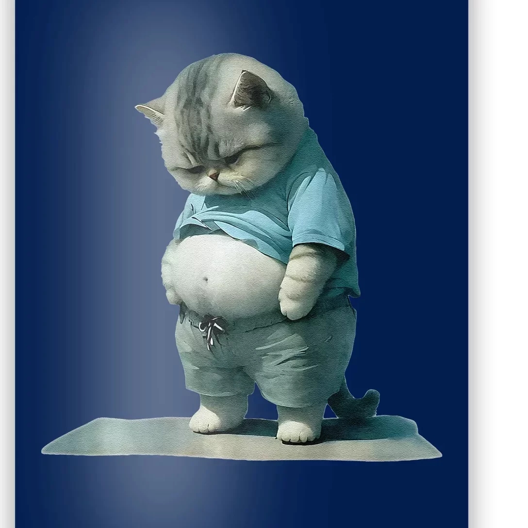 Funny Fat Cat Art Design Print Poster