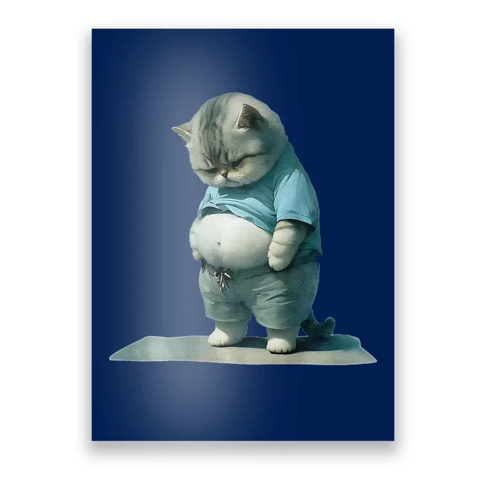 Funny Fat Cat Art Design Print Poster