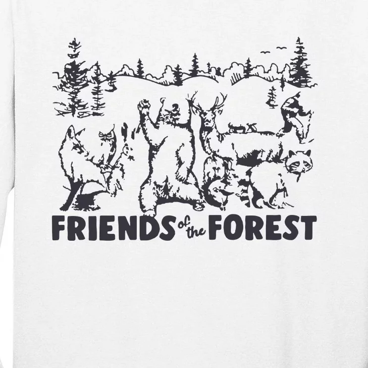 Forest Friends Camping Retro Camp Tall Long Sleeve T-Shirt